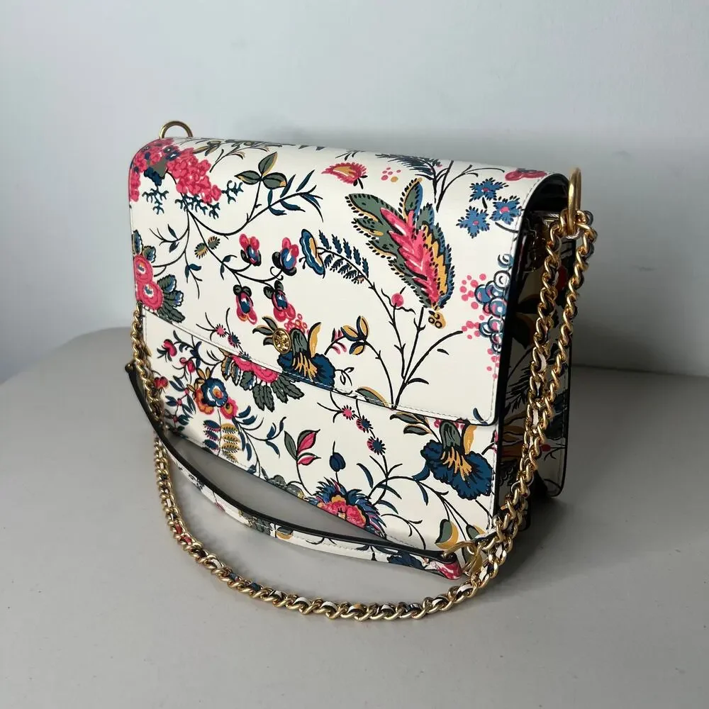 Tory Burch Parker Floral Large Shoulder Bag NWT